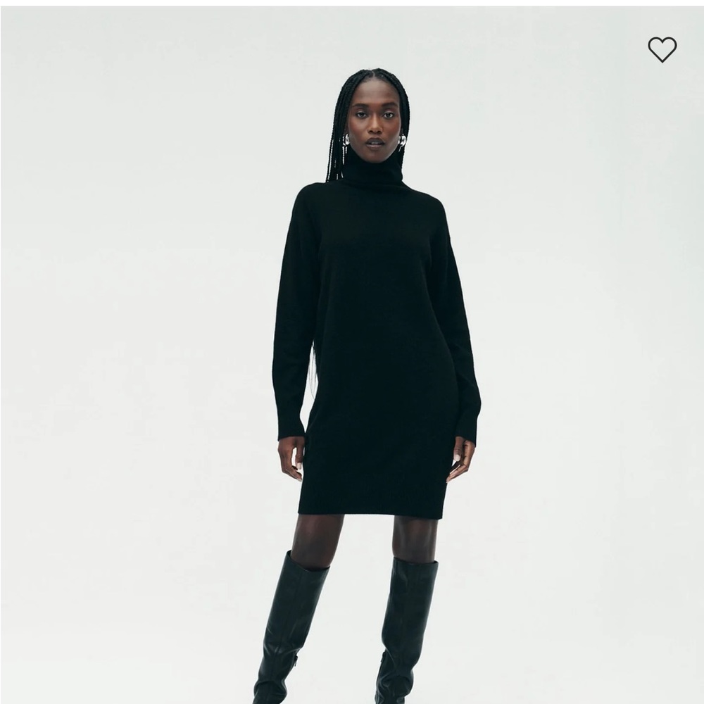 Brand new unworn Naadam 100% cashmere turtleneck dress, black XS. Retail $225